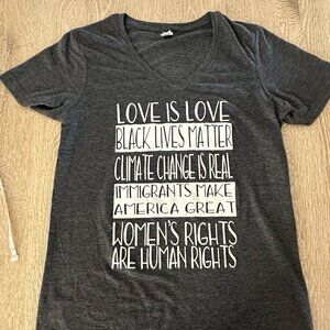 Love is Love V-necked Short Sleeve Tee Size M